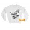 Whale on bike Chic Fashion Sweatshirt