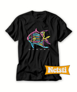 Vintage Caramel Neon Fish Chic Fashion T Shirt