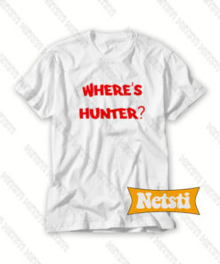 Where’s Hunter Red Logo Chic Fashion T Shirt