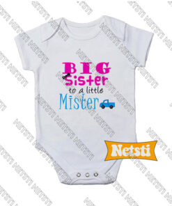 Big Sister To Little Mister Chic Fashion Baby Onesie